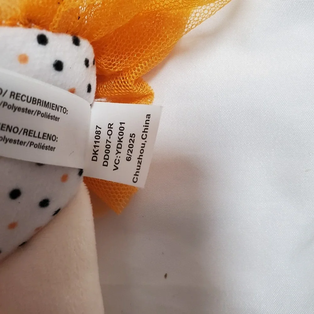 Dream Gro Halloween Plush Doll Baby Lovey Clip On Tutu Dress Orange Pumpkin New